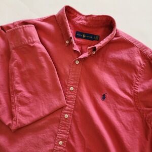 Ralph Lauren Red Long Sleeve Button Down‎ Shirt Mens size L